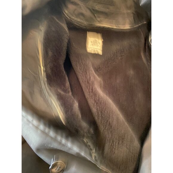 U.S. Military Trench Coat 40L Black Faux Fur Removable Liner Centre Mfg. - Picture 3 of 11